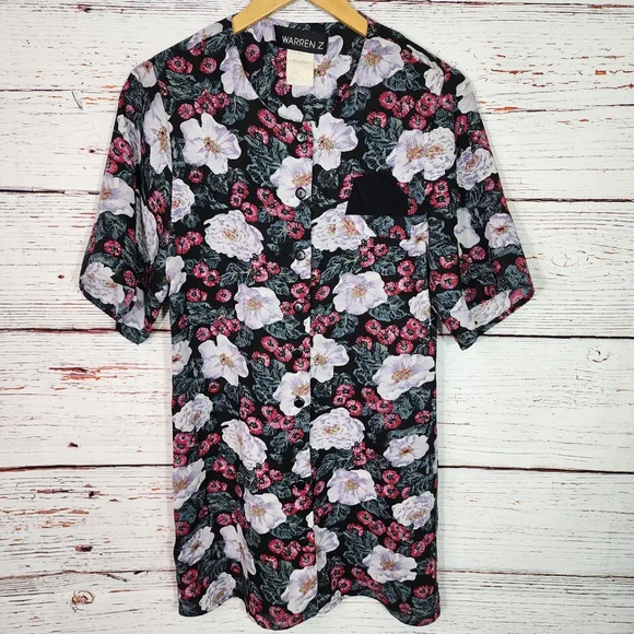 Vintage 80s Warren Z Shirt Dress - Picture 1 of 7